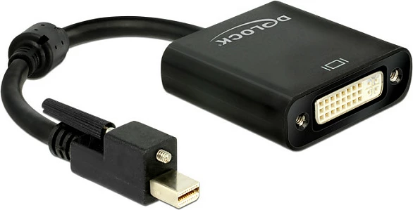 Adapter kabllo DeLOCK 62639 Mini DisplayPort në DVI-I, 0.25 m, 4K, i zi