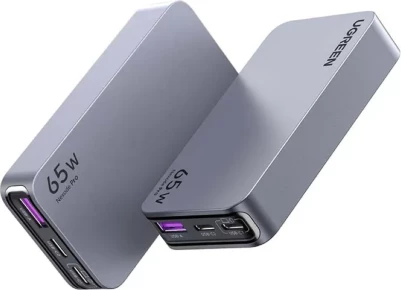 Karikues UGREEN Nexode Pro 65W, 3 porta USB (2x USB-C + 1x USB-A), GaN ultra i hollë, MPN 25356, gri