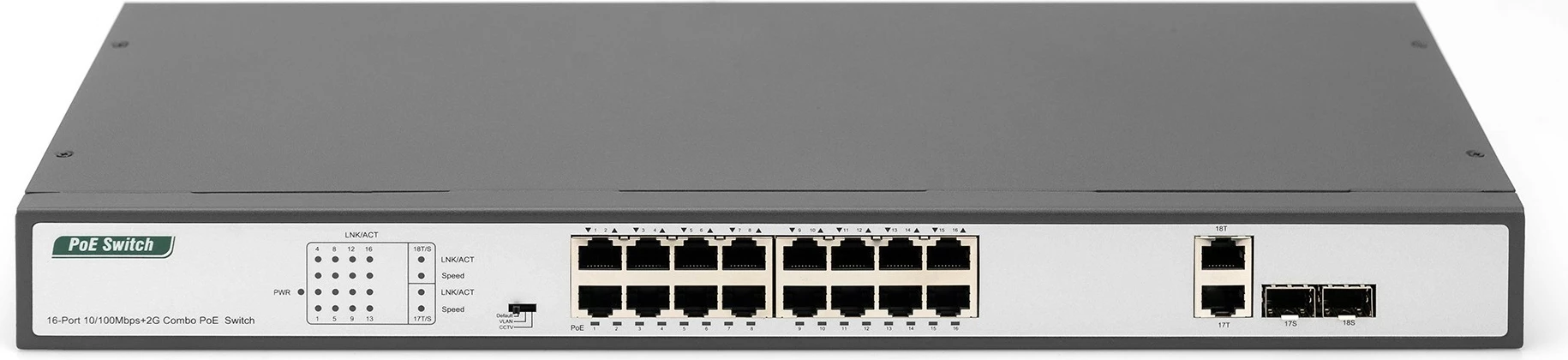 Switch Digitus 16-Port 10/100 PoE 250W, unmanaged, rack 1U, i zi