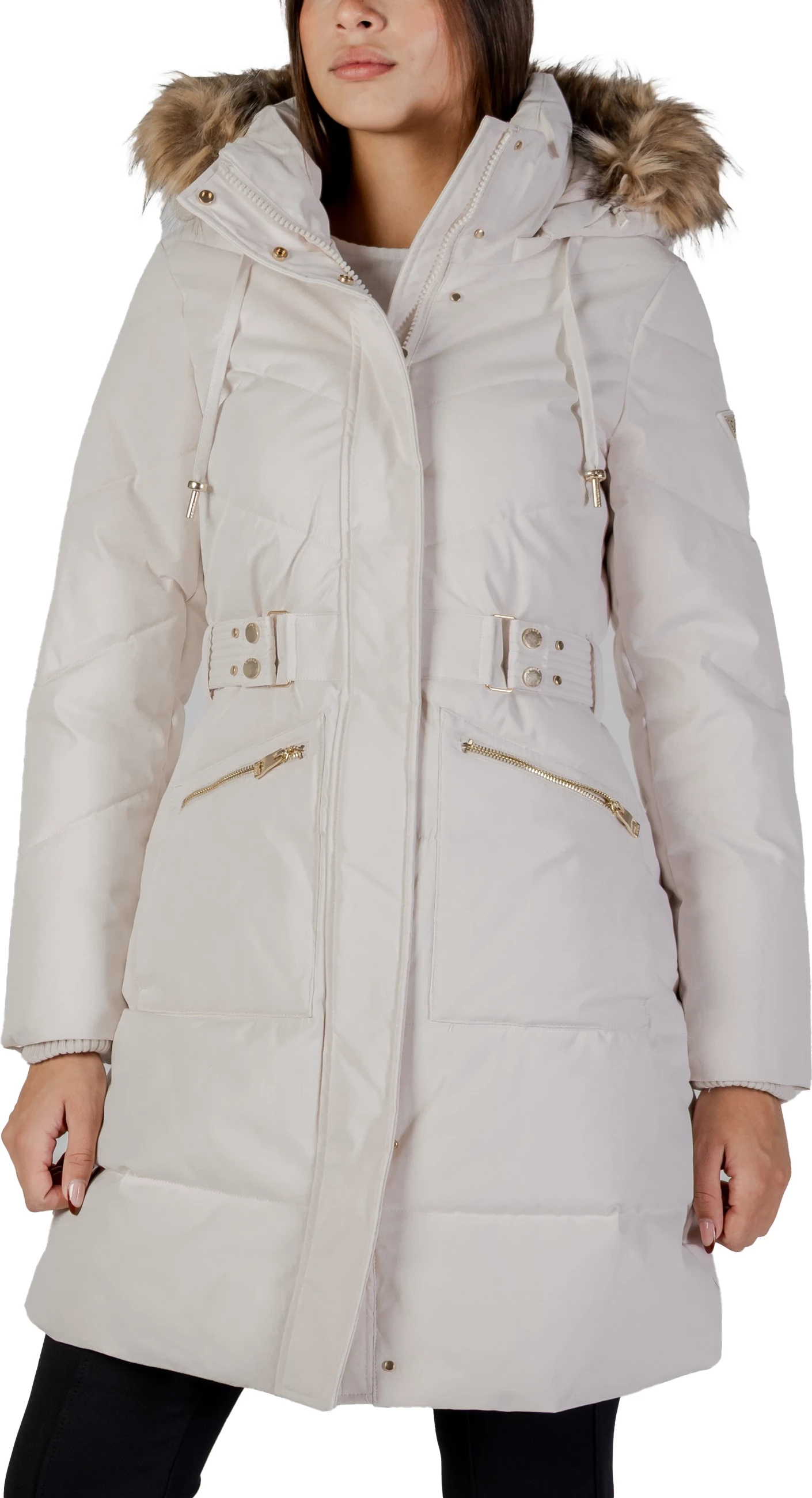 Pallto puffer për femra Guess Fatema W5BL45 WGJR2, krem [Madhësia: XXL]