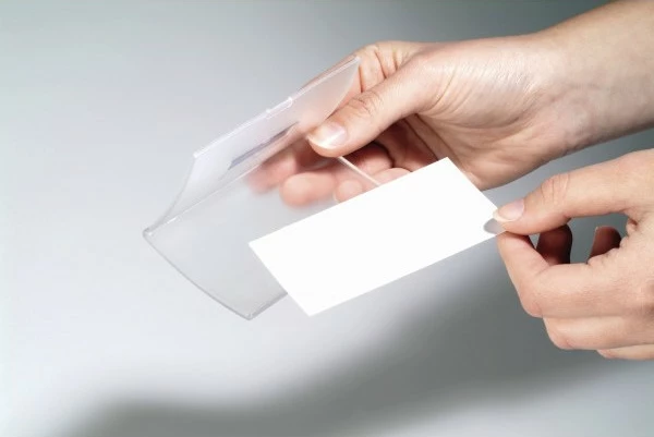 Badge Durable Click Fold, 75x40mm, 10 copë, transparent