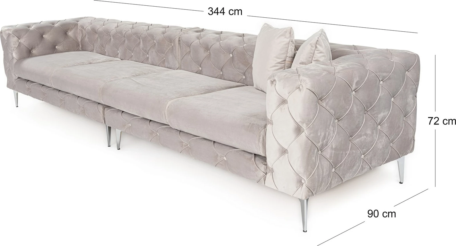 Divan katër vendesh Atelier del Sofa, Como, ngjyrë gri e çelët