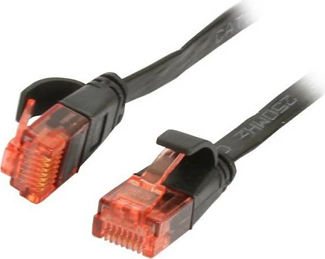Kabllo rrjeti Synergy21 RJ45 CAT6 250MHz 1m, e sheshtë, UTP, e zezë