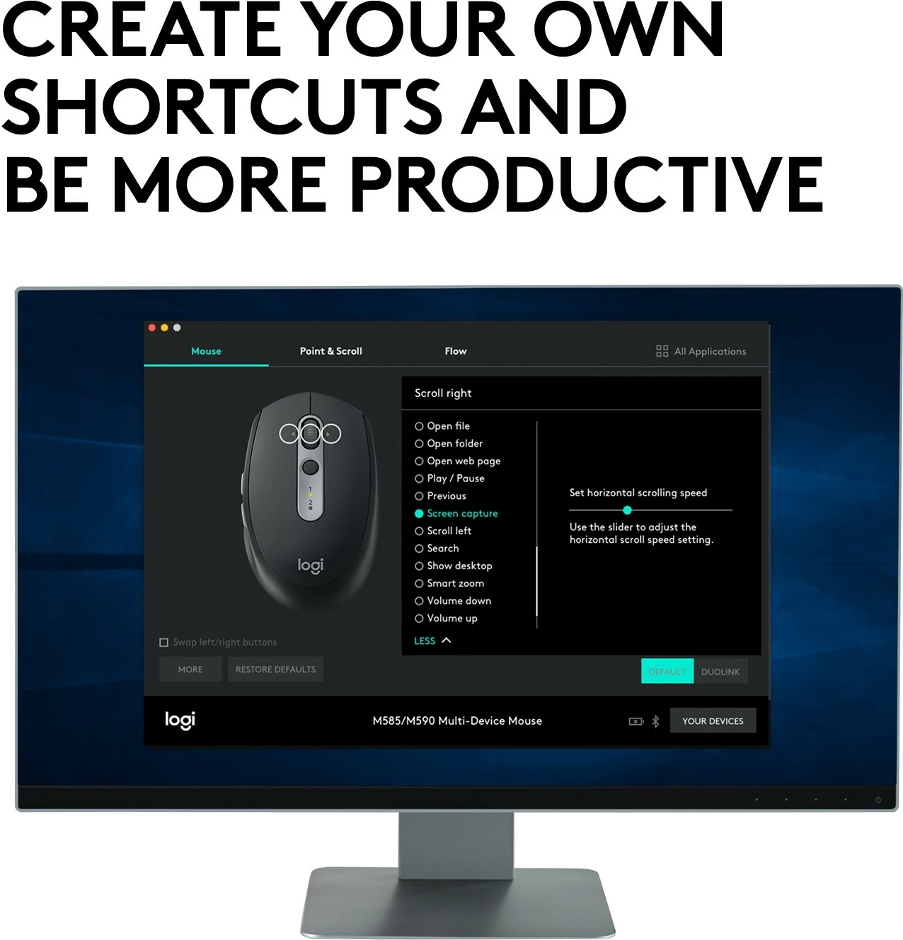 Maus Logitech M590 Multi-Device Silent, wireless, Bluetooth, 1000 DPI, graphite