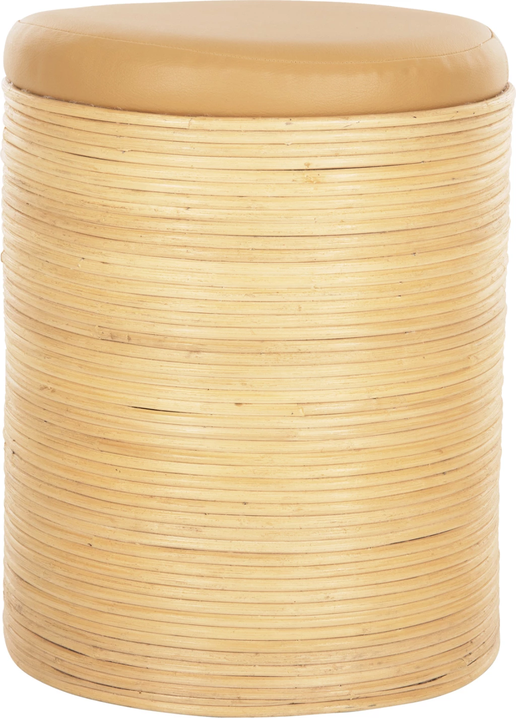 Karrige për bar, natyrale rattan-beige PU sedilje Φ37x47Hcm