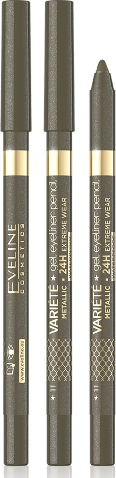 Laps për sy Eveline Cosmetics Variety Waterproof Gel Eye Pencil 11 Khaki, 1 copë