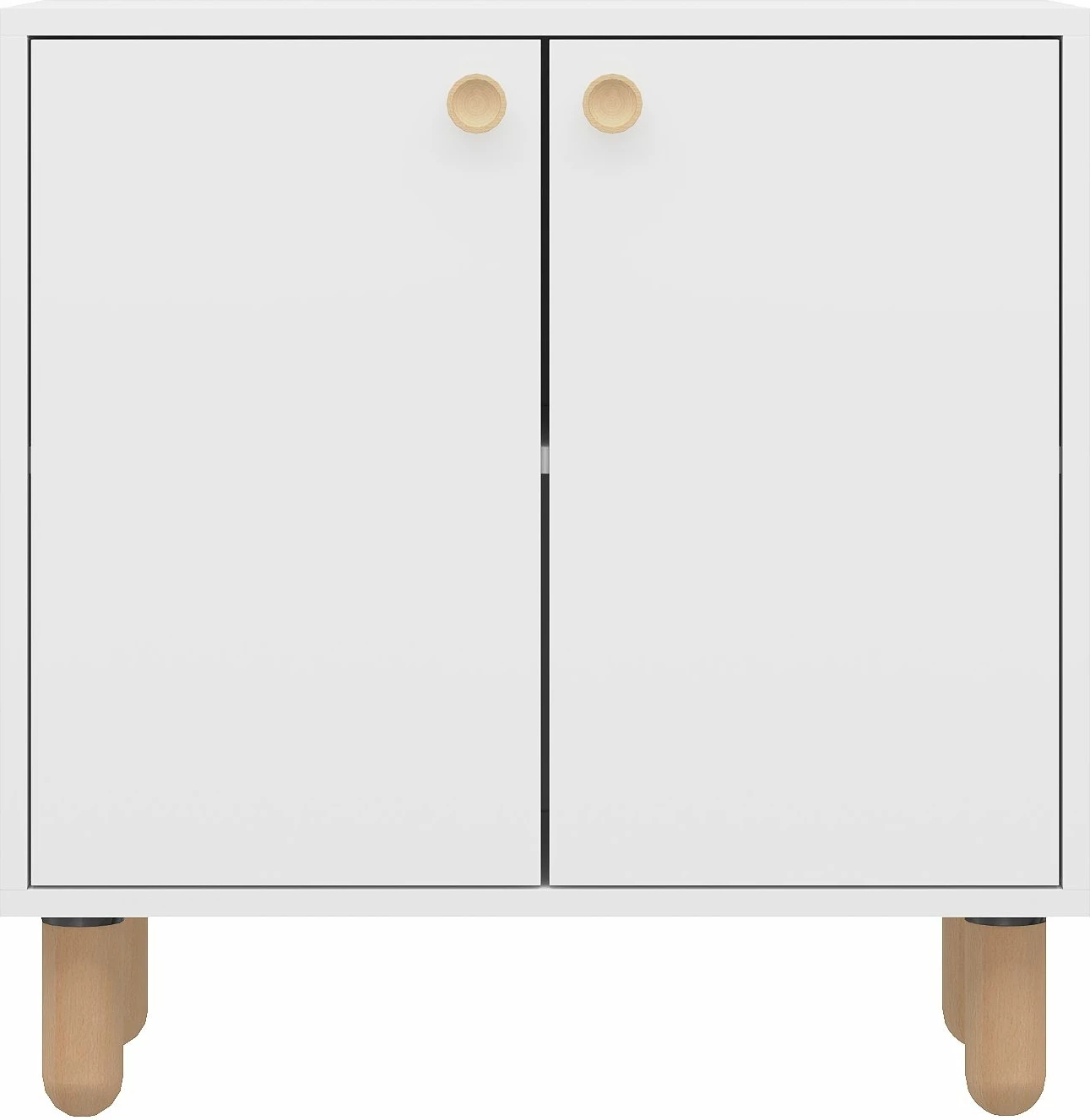 Dollap multifunksional, ngjyrë e bardhë, këmbë druri, Skye Decor Lina