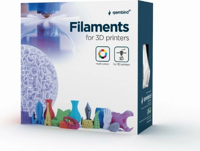 Filament për printer 3D Gembird PLA, 1.75 mm, 1 kg, Zi