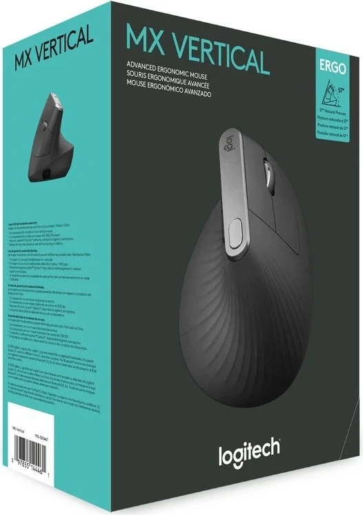 Maus vertikal për dorë të djathtë Logitech, MX, 4000 DPI, wireless/bluetooth