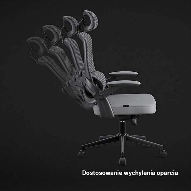 Karrige zyre ergonomike Diablo Chairs V-Light, rrjetë mesh, 3D mbështetëse krahu, gri