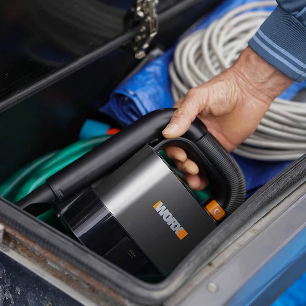 Fshesë me korrent dore Worx Cube Vac 20 V, 180 W, HEPA, 25 min, gri, set me bateri 2.0 Ah dhe karikues