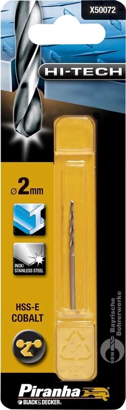 Sveder kobalti per metal Black&Decker Piranha Hi-Tech X50072 2.0 mm HSS-E (1 cope)