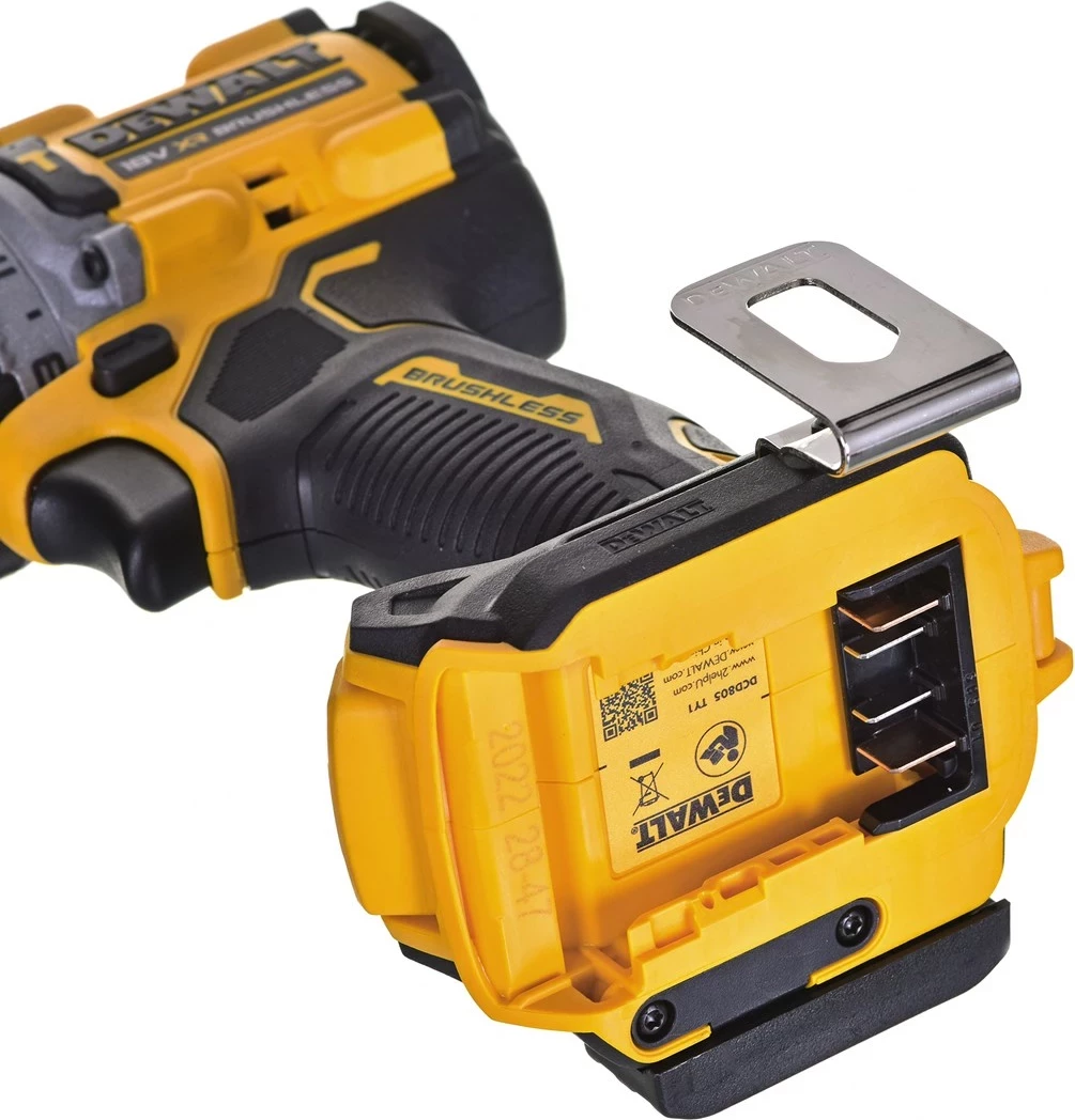 Drill/driver DeWalt DCD805P2T, 18V, 2x5.0Ah, me valixhe TSTAK, Verdhë