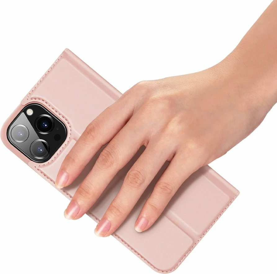 Mbështjellës Dux Ducis Skin Pro Bookcase për iPhone 13 Pro, rozë