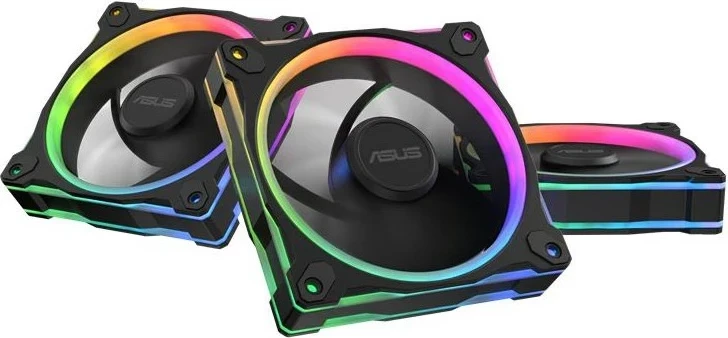 Set ventilatorë kasë ASUS Prime MR120 Fan ARGB Reverse, 12 cm, 3 copë, Zi
