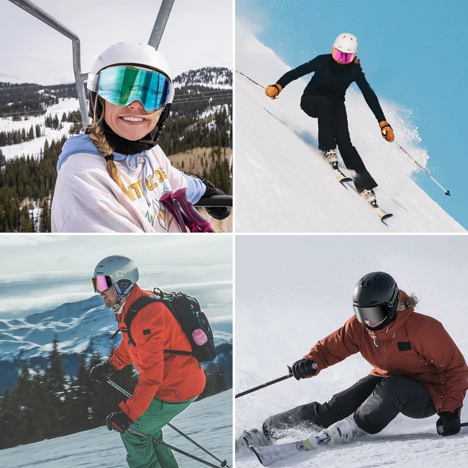 Syze skijimi Qunature White, pa kornizë, të bardha