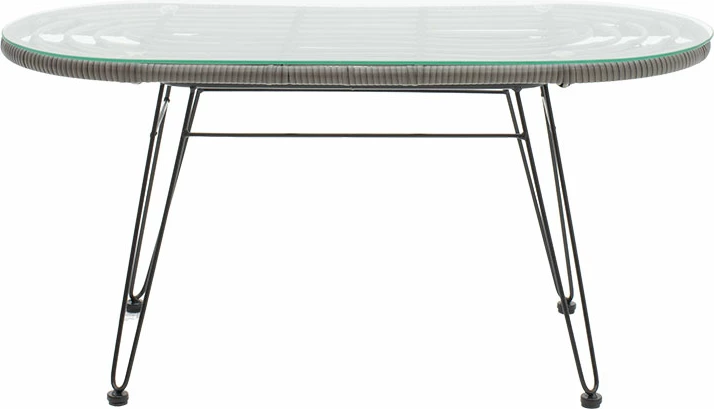 Tavolinë Naoki metalike, ngjyrë e zezë-gri, xham 100x45x46cm