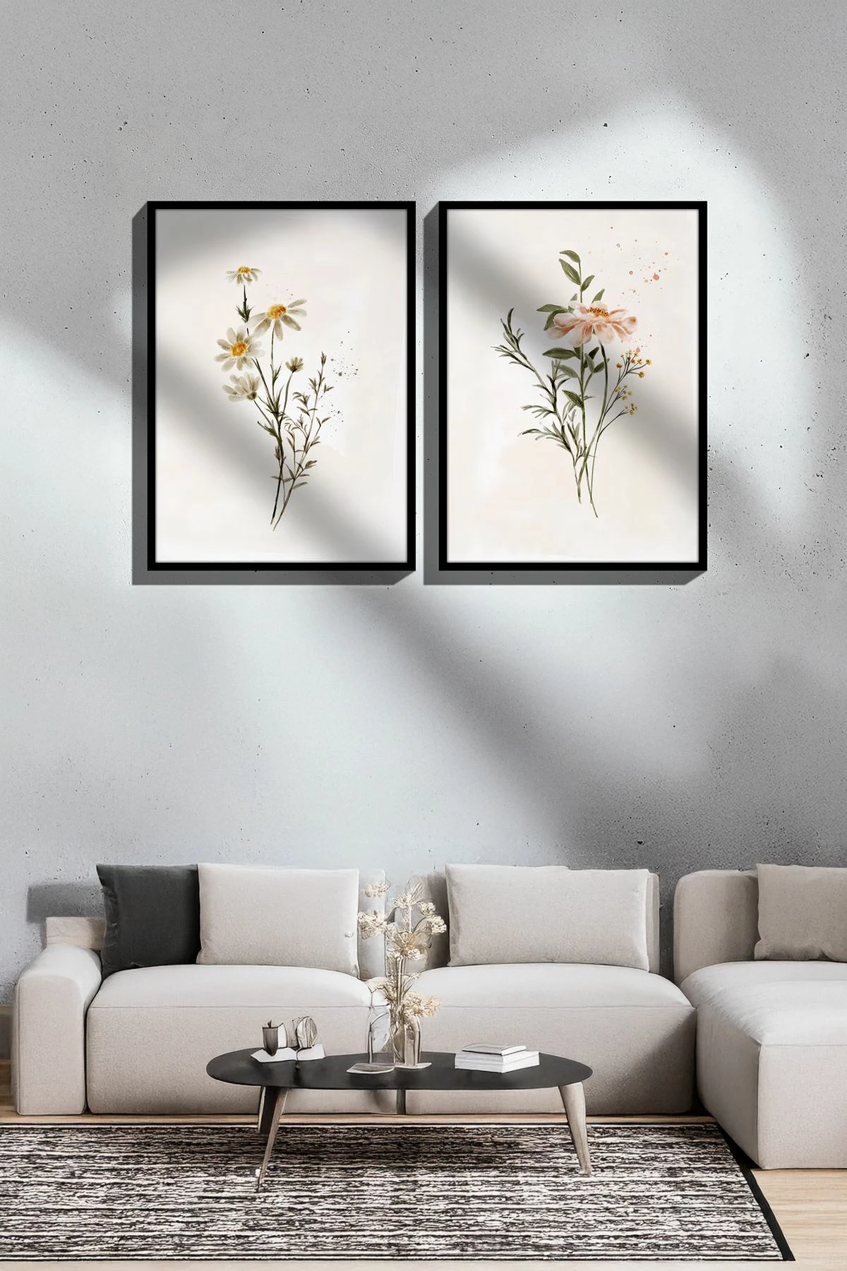 Pikturë dekorative me kornizë (2 copë), Wallity, Ersy2Lımodel14-Sıyah