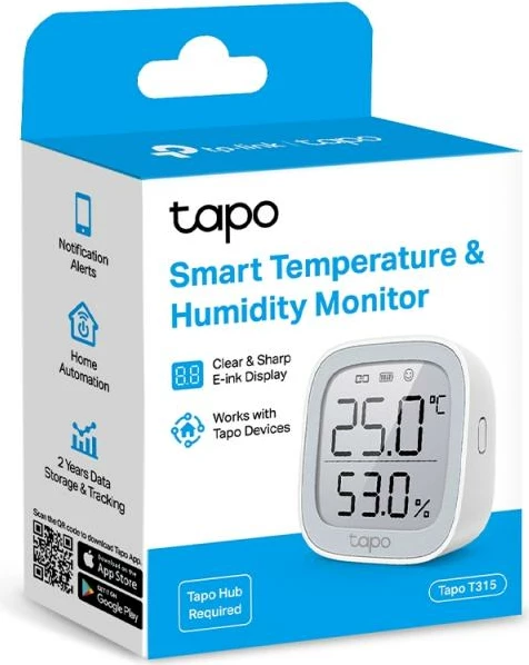 Monitor i mençur temperaturë dhe lagështie, TP-Link Tapo T315, ekran 2.7" E-Ink, saktësi ±0.3°C/±3%RH, 2x AAA, e bardhë 6