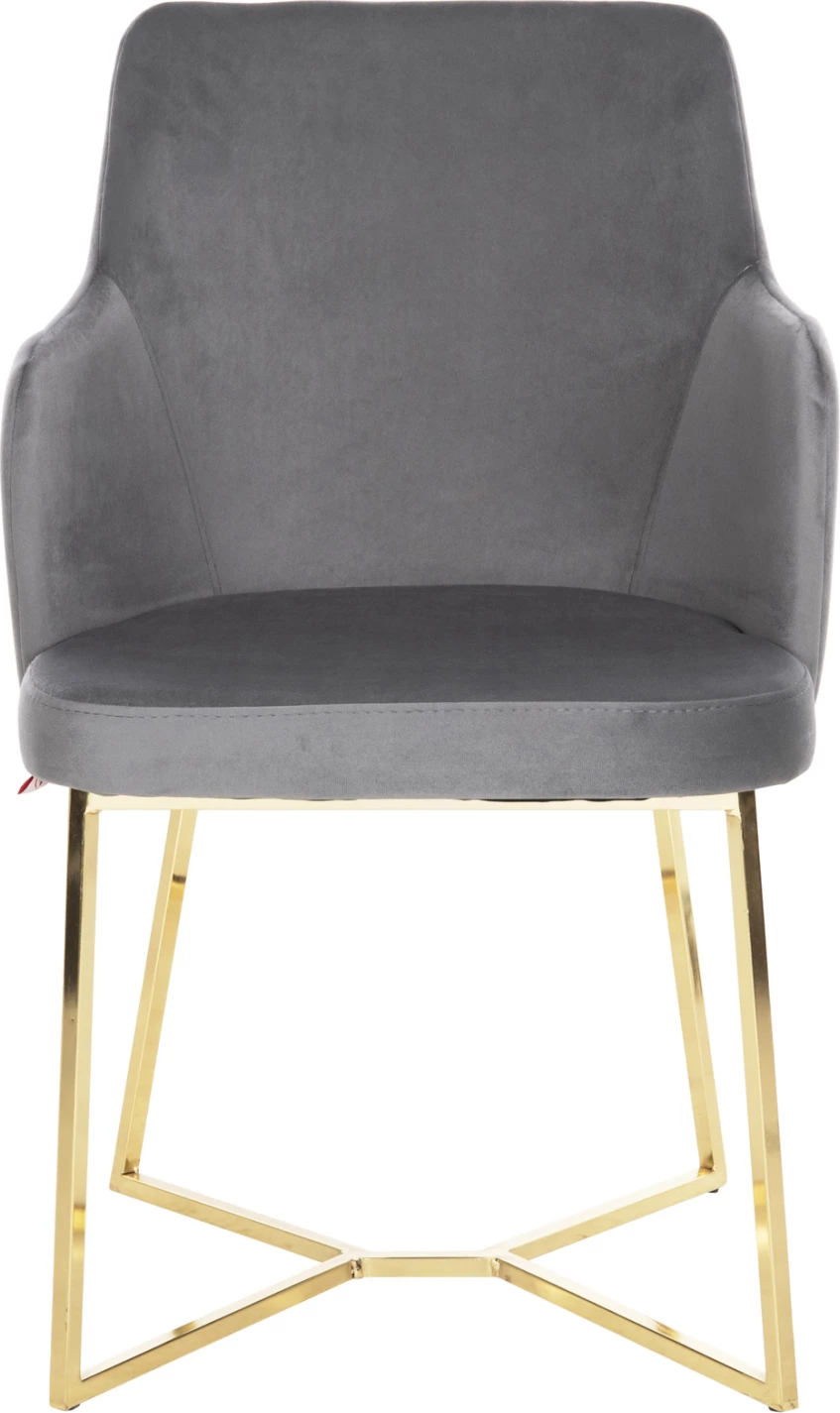 Karrige TRIANA FH9278.11 kadife gri me këmbë metali të arta 54,5x60,5x85,5H cm