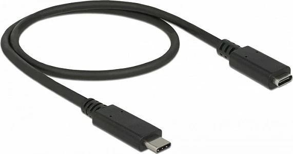 Kabllo zgjatëse USB-C DeLOCK 85532, 0.5 m, USB 3.2 Gen 1, 3A, e zezë