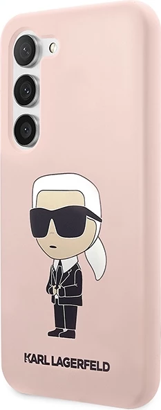Mbështjellës Karl Lagerfeld Liquid Silicone Ikonik, për Samsung Galaxy S23+, Rozë