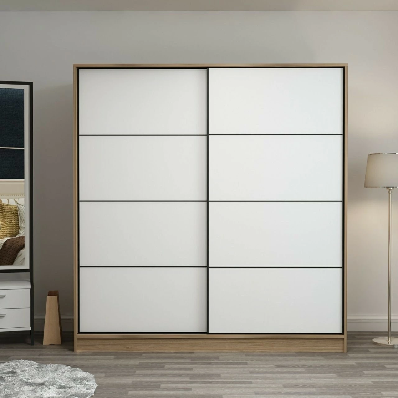 Dollap garderobe, ngjyrë dore, Skye Decor, 220x210x60 cm