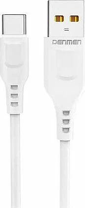 Karikues muri Denmen DC01 12W 2.4A, 1x USB-A + kabllo USB-C, i bardhë (set)
