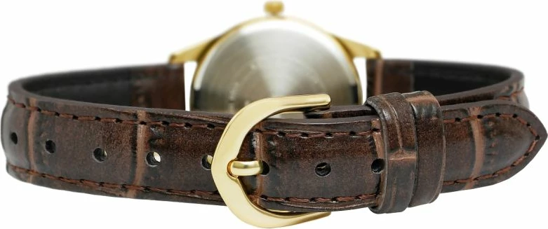 Orë dore femra Casio LTP-V005GL-7BUDF, kafe/ari, me kuti