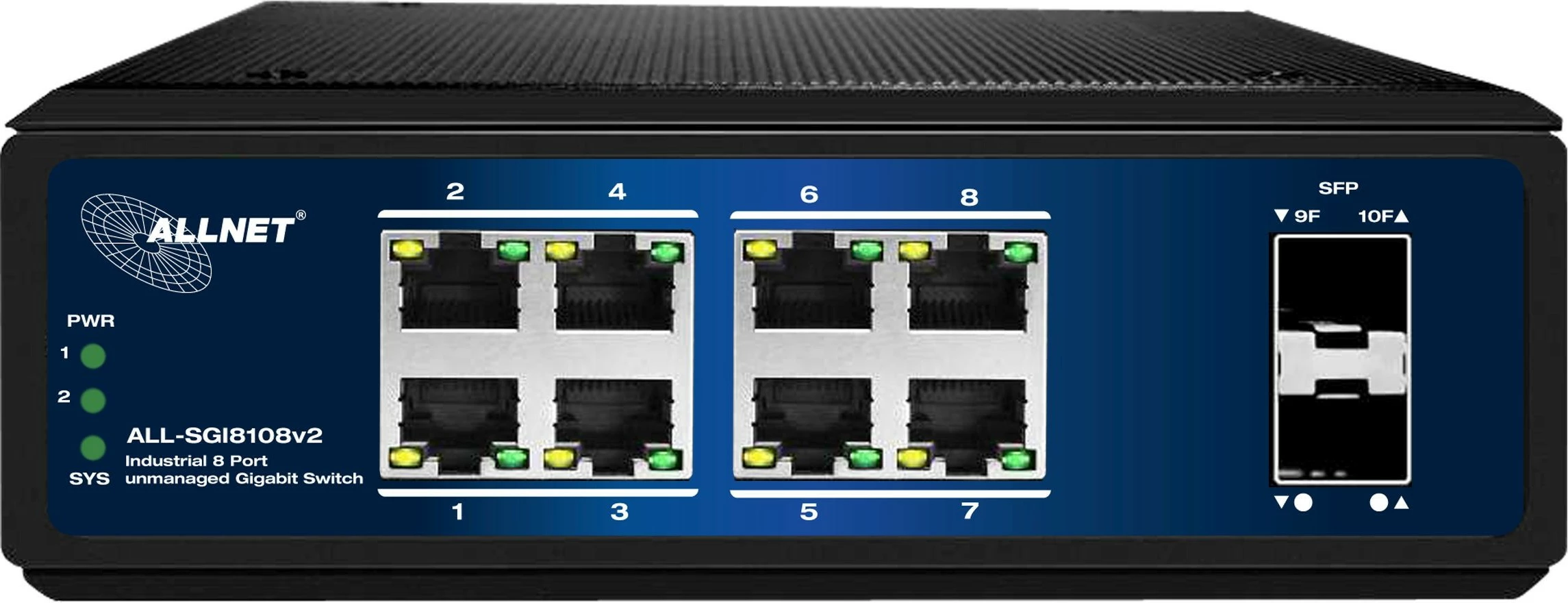 Switch ALLNET ALL-SGI8108v2, 8+2 porte, industrial