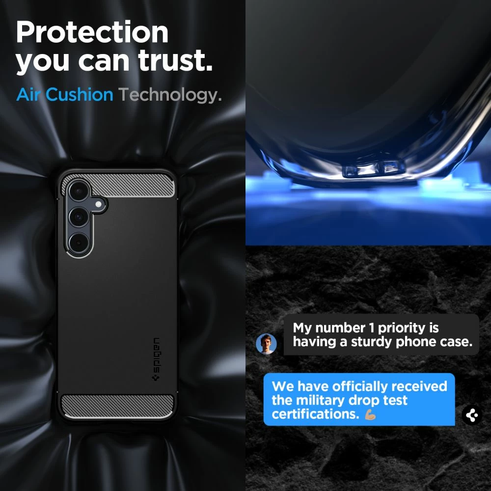 Mbështjellës Spigen Rugged Armor për Samsung Galaxy A55 5G, i zi