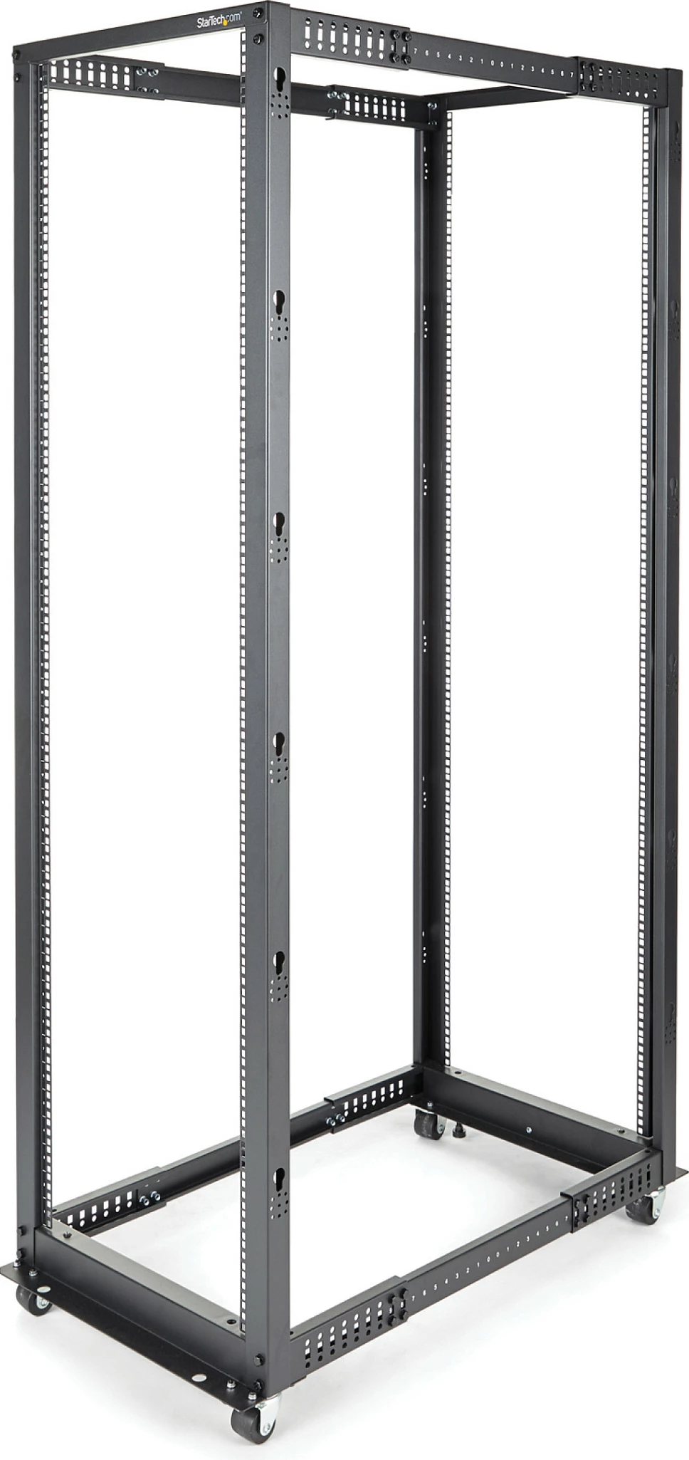 Rack serveri StarTech 4POSTRACK42, 42U, 19", open frame, thellësi e rregullueshme 56-101.7 cm, me rrota, 600 kg, i zi
