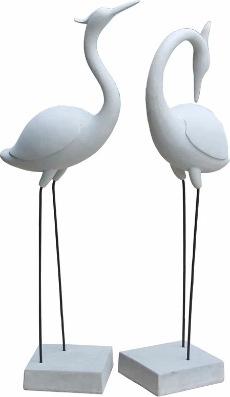 Set dekorativ flamingo çift, gur i përpunuar, bezhë, 41x26x116, 2 copë