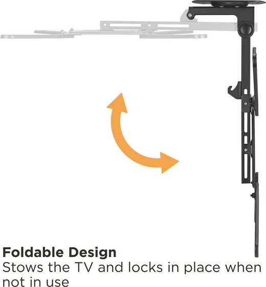 Mbajtës tavani për TV Equip 650375, 23-55 inç, çelik inox, i zi