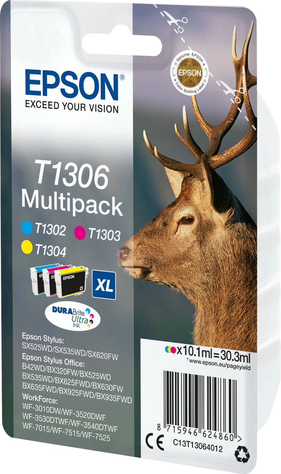 Toner Epson T1306, Multipack, 3 ngjyra, XL