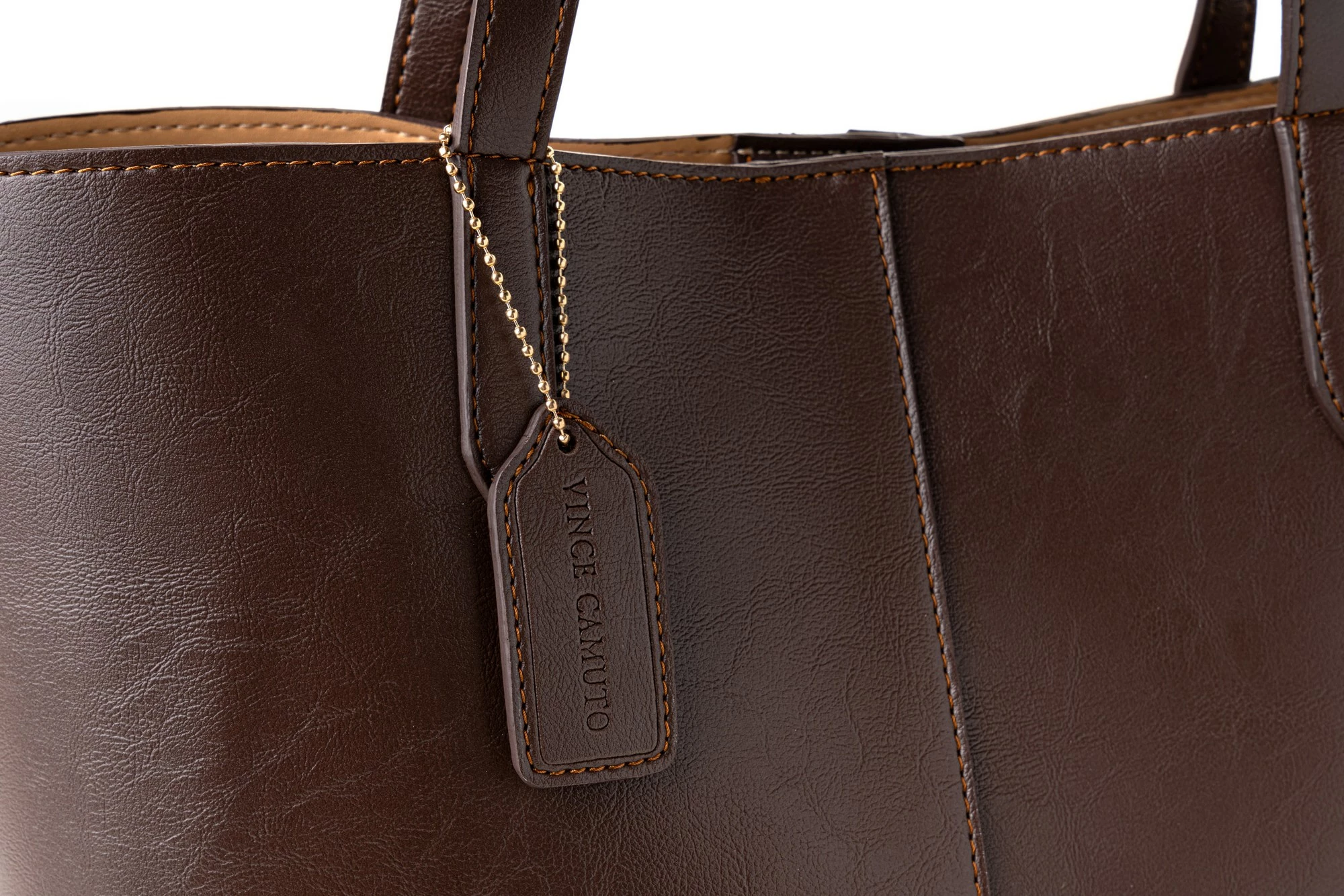 Çantë tote Vince Camuto, Savona, ngjyrë çokollatë