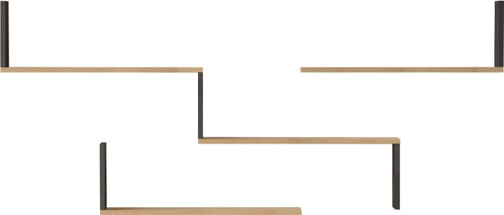 Raft muri Flear, ngjyrë lis me antracit, 179x14.5x76.2cm