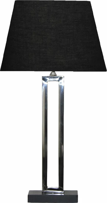 Lampë tavoline Anselm, çelik, argjendtë e zezë, 41x28x71cm