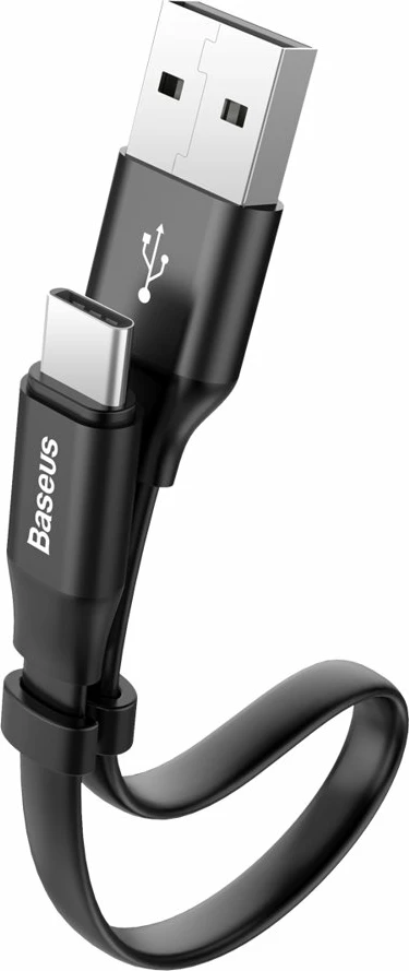 Kabllo Baseus Nimble CATMBJ-01, USB në USB-C, 0.23m, e zezë