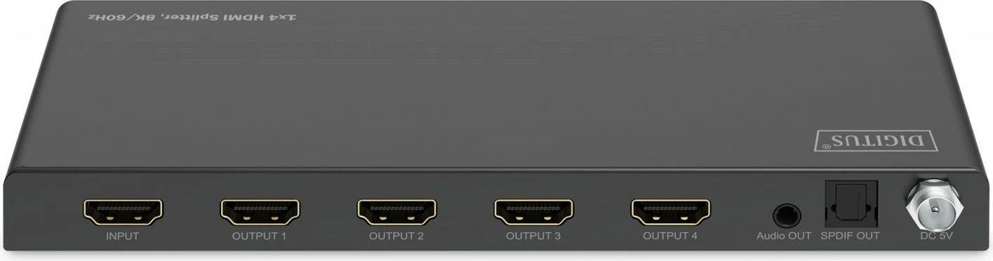 Splitter HDMI Digitus DS-55340, 1x4, 8K/60Hz, me HDR, Toslink/Stereo, i zi