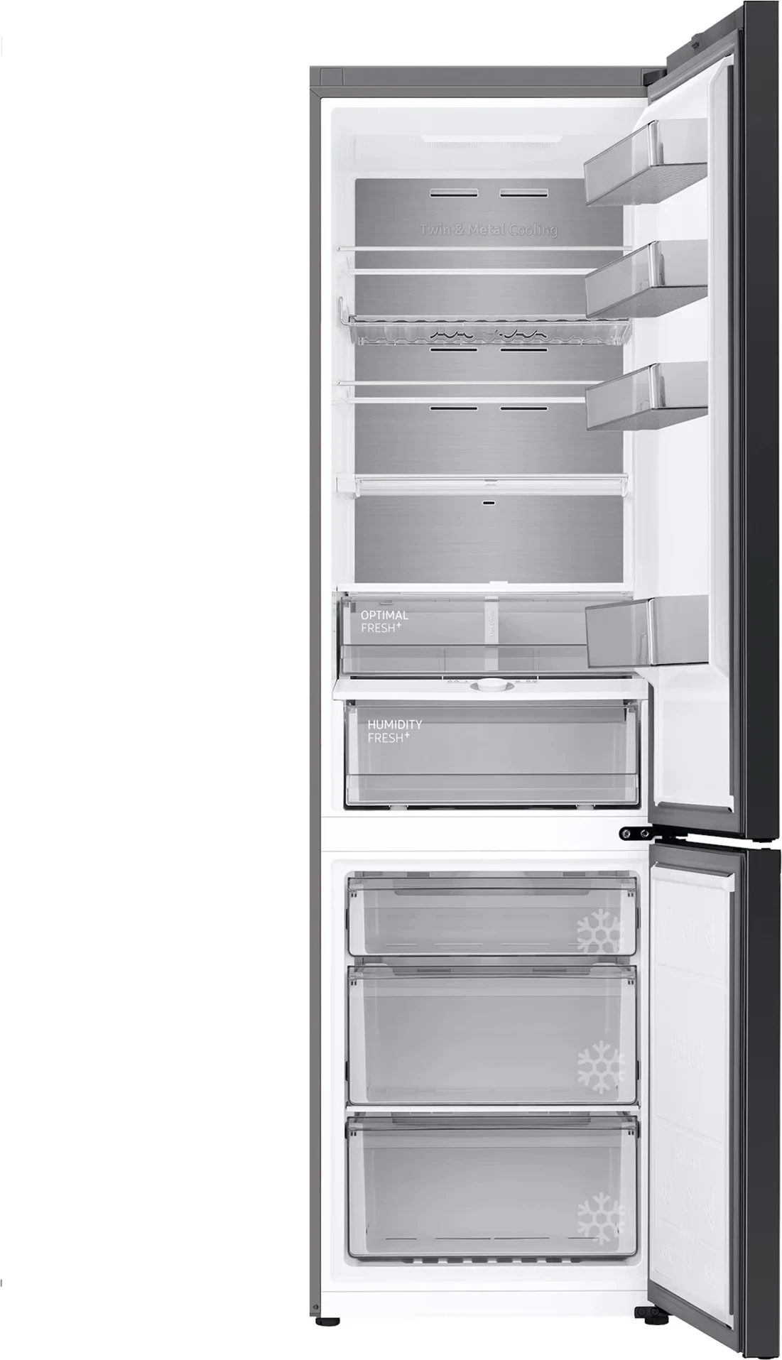 Frigorifer kombinë, Samsung RB38C7B6CB1/EF, 340 L, No Frost, Metal Cooling, BESPOKE, e zezë
