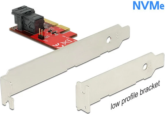 Kartë zgjerimi PCIe DeLOCK 89535, SAS SFF-8643, PCIe 3.0, 12 Gbit/s, e kuqe