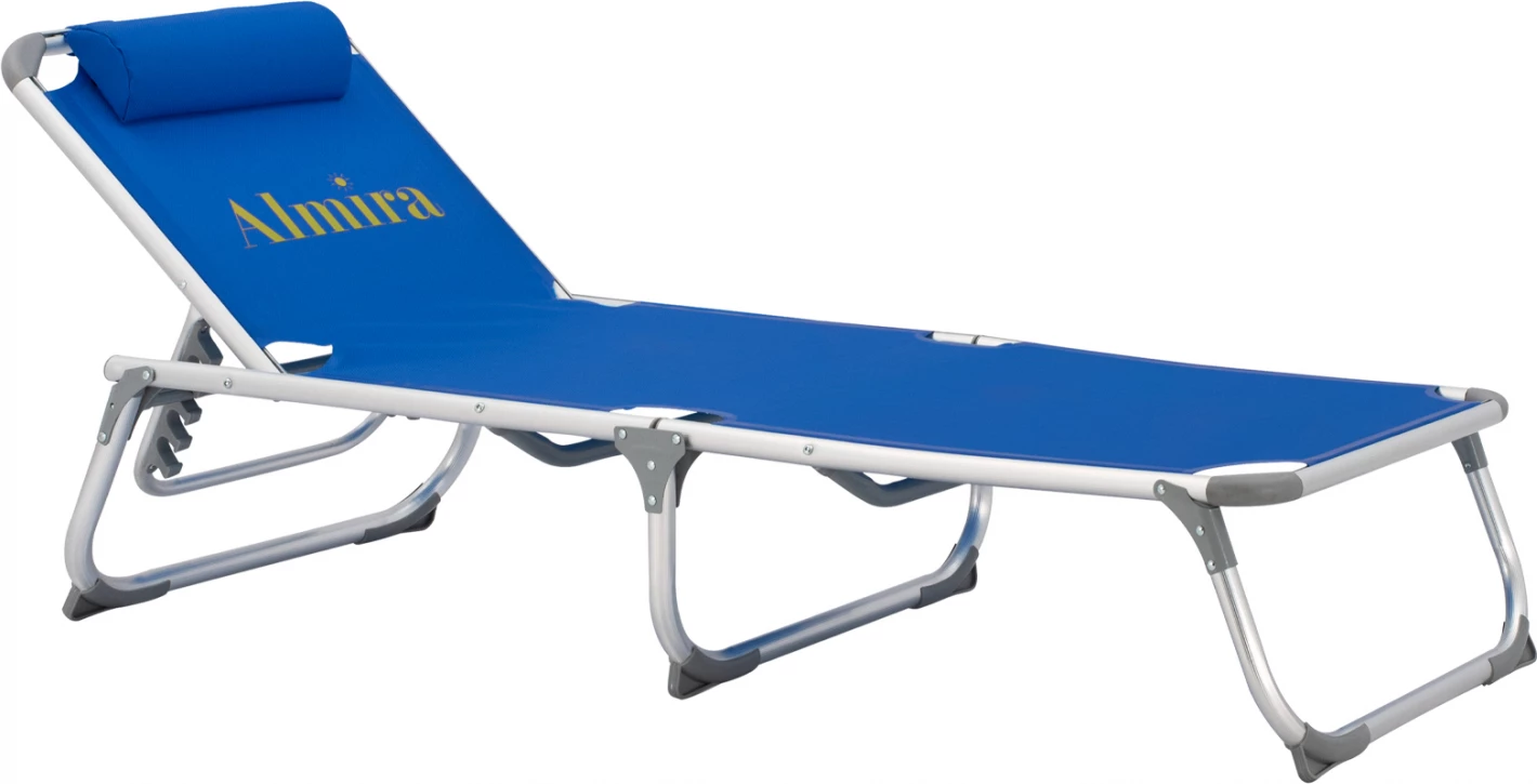 Shezllon për plazh, tipi i rëndë, alumini blu, FH5054.01, 188x58x28-80 cm