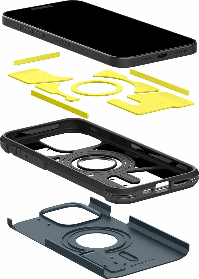 Mbështjellës Spigen Tough Armor MagSafe ACS06595 për iPhone 15 Pro Max, Metal Slate