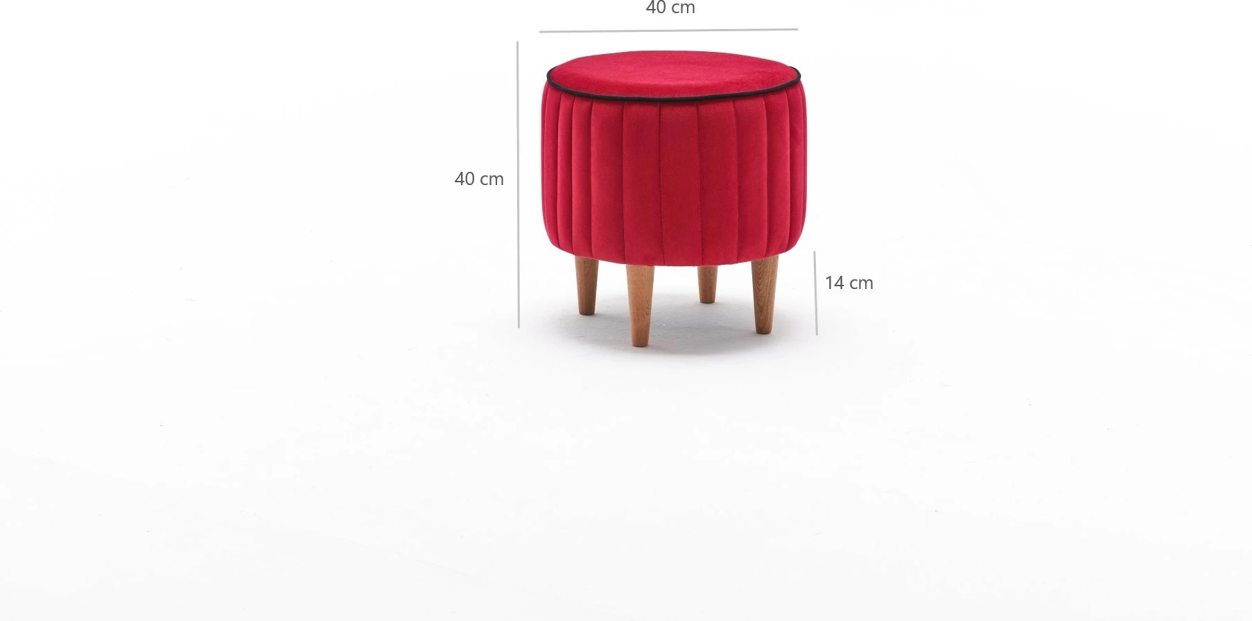 Puf Lindy, kadife e kuqe, Atelier del Sofa