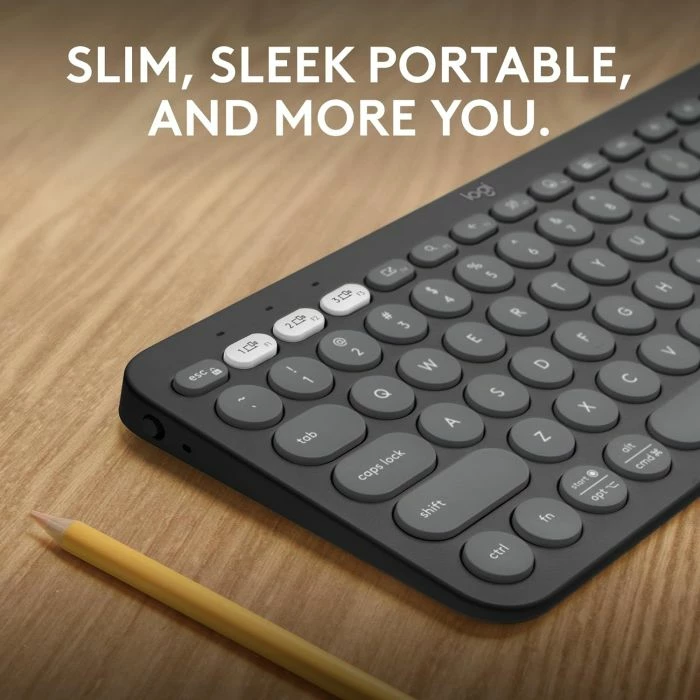 Tastierë wireless Logitech Pebble Keys 2 K380s, Bluetooth multi-device, layout SLO, grafit