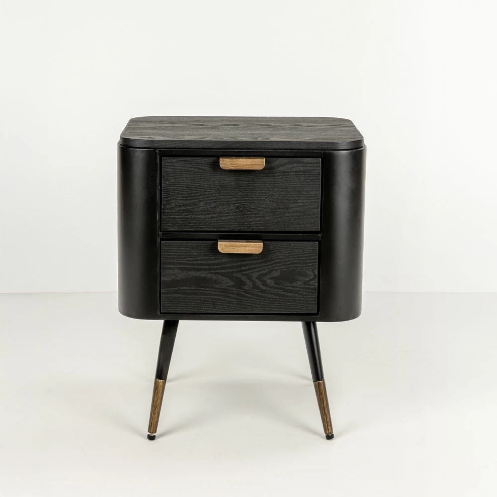 Komodinë Colombo, e zezë me të artë, 50x39x63