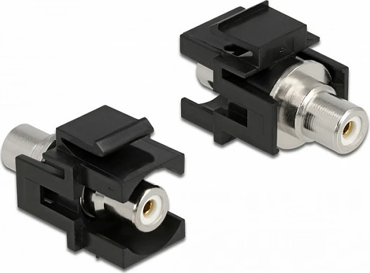 Modul Keystone DeLOCK RCA (Cinch) femër-femër, flat, i zi