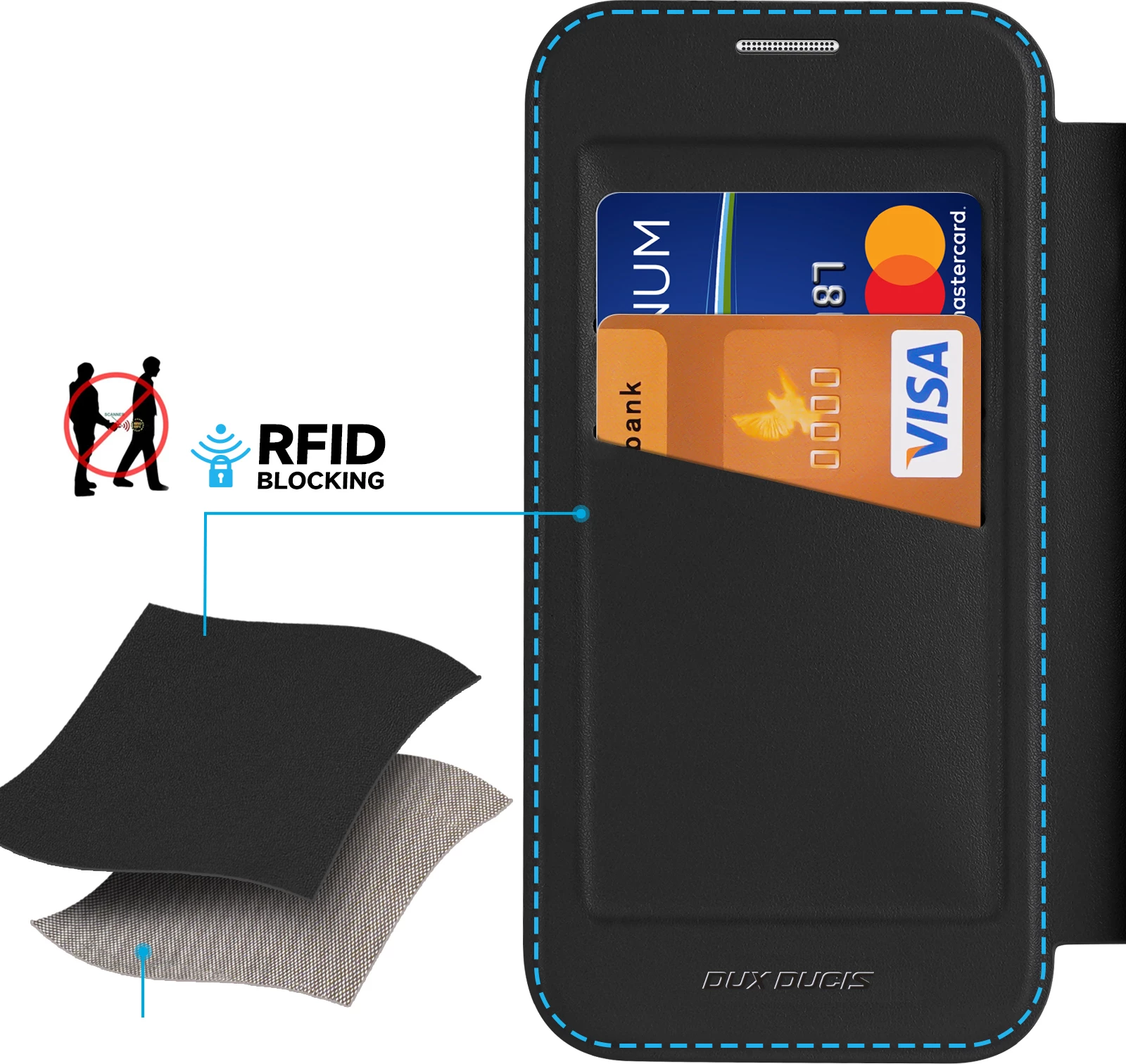 Mbështjellës Dux Ducis Skin X Pro për iPhone 16 Pro Max me MagSafe dhe flip, i zi