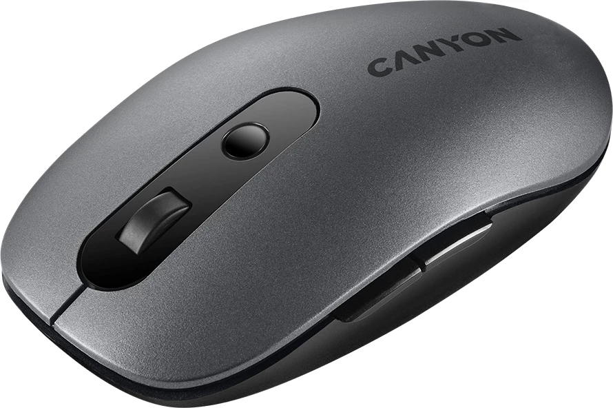 Maus CANYON MW-9 wireless dual-mode (Bluetooth/2.4GHz), 6 butona, DPI 800/1000/1200/1600, me receiver + 1x AA, Gri